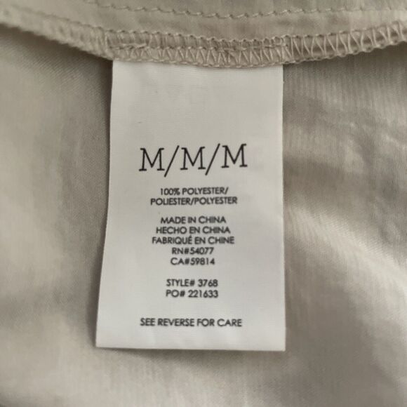 Cabi Blouse Ruffled Long Sleeves V Neck Satin Size M Off White Silk Feel Top - Picture 9 of 10